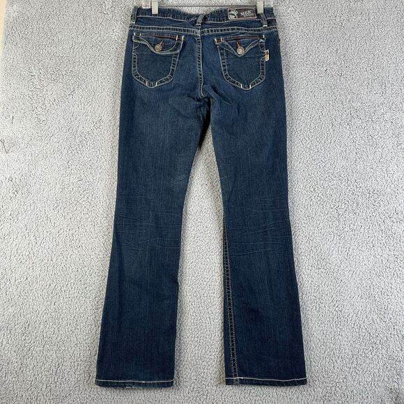 MEK DNM Barclay Jean Women 29 x 34Blue Slim Boot Low Rise Stretch meas 31x29 - Picture 1 of 15